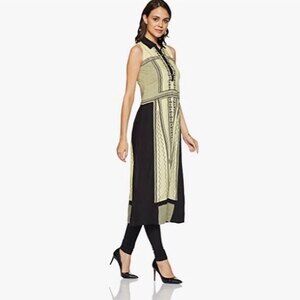 W Kurta Dress 18 Yellow Beautiful Sleeveless 100% Viscose